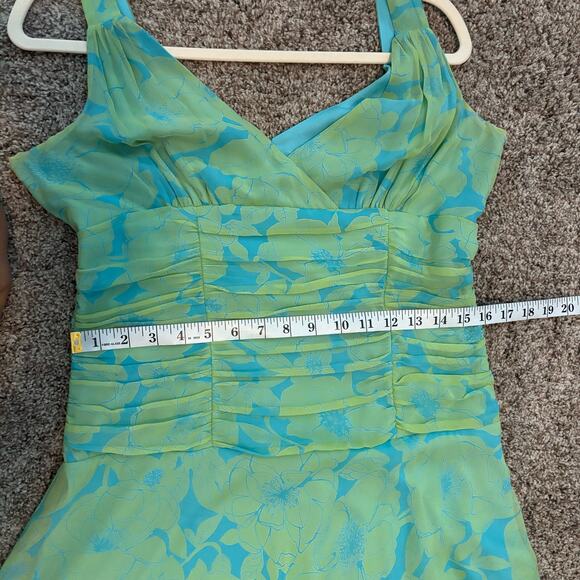 Jonathan Martin 100% Silk Midi Length Dress Green Sz 10 Y2K Whimsigoth Fairy - Picture 14 of 14